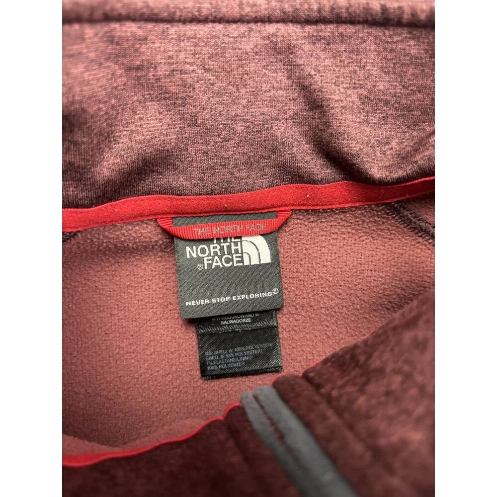 The‎ North Face Pullover Mens Large Red 1/4 Zip Long Sleeve Fleece Hiking Top
